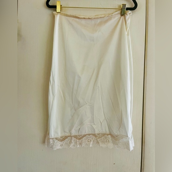 Vintage Other - VTG 60s Lace Nylon Boudoir Coquette Festival Grunge Half Slip Sati Skirt M